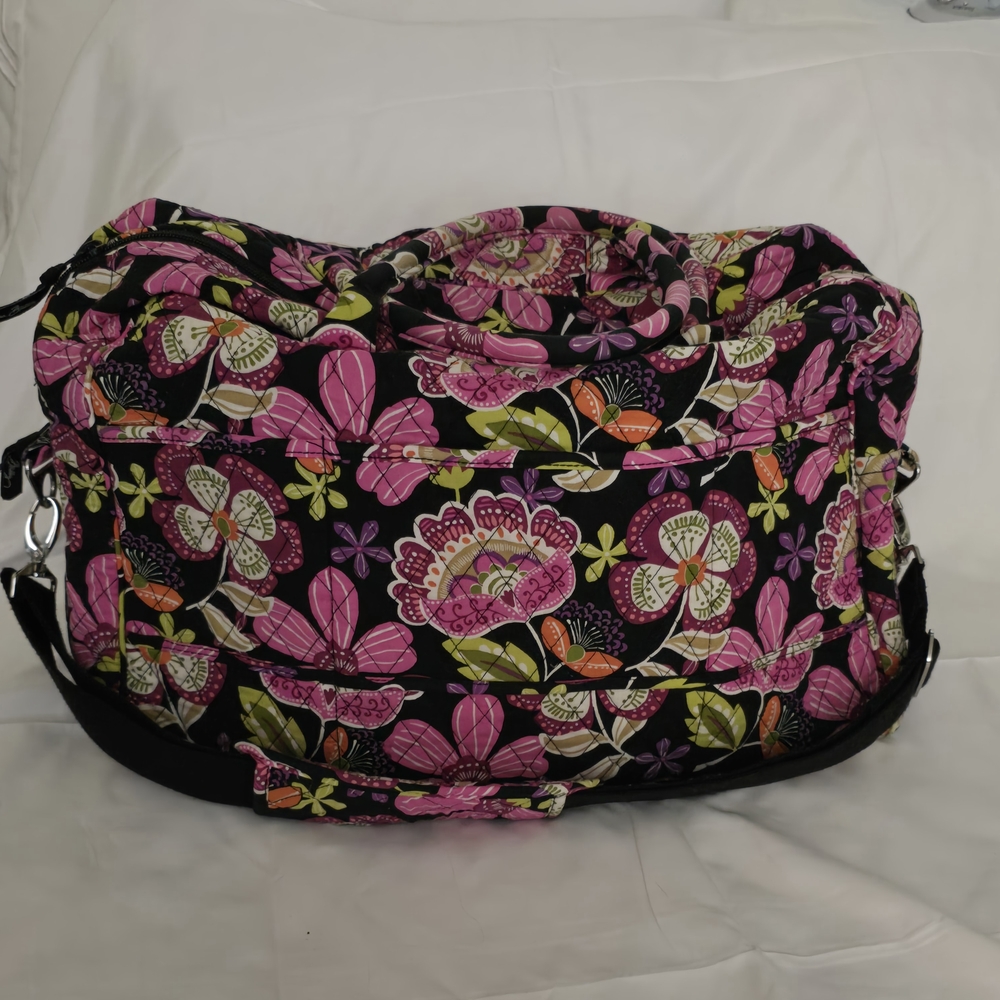 Vera Bradley Pink and Green Floral Travel Bag